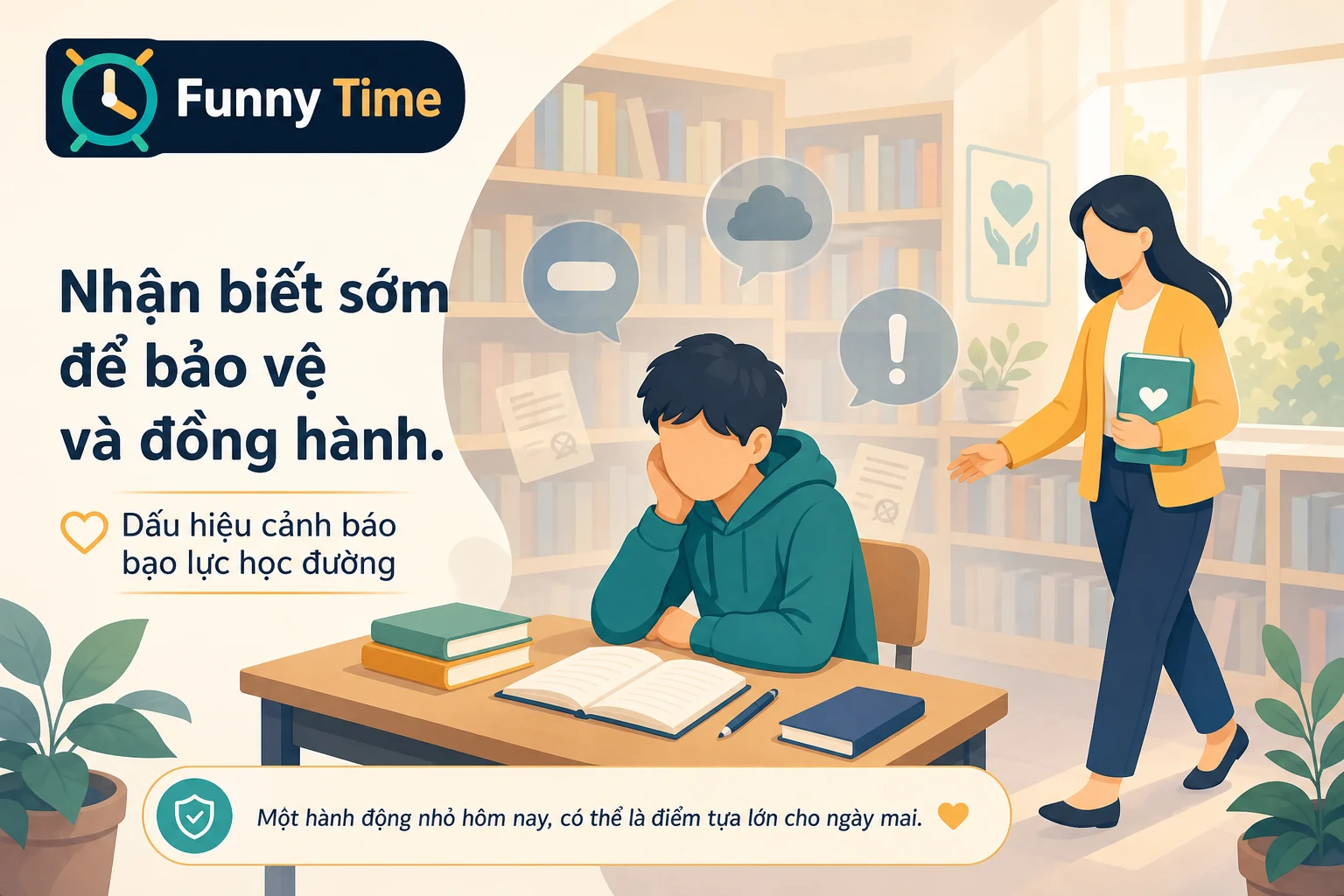 Minh họa các dấu hiệu học sinh bị bắt nạt và cần được người lớn lắng nghe