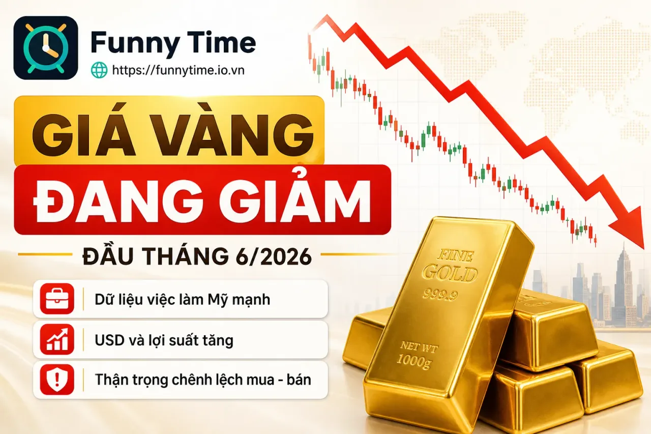 Giá vàng giảm mạnh đầu tháng 6 năm 2026